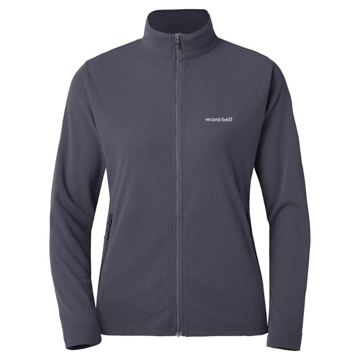 Montbell Women's Wickron Long Sleeve Full Zip Shirt - Firstlayer Black Dark Gray