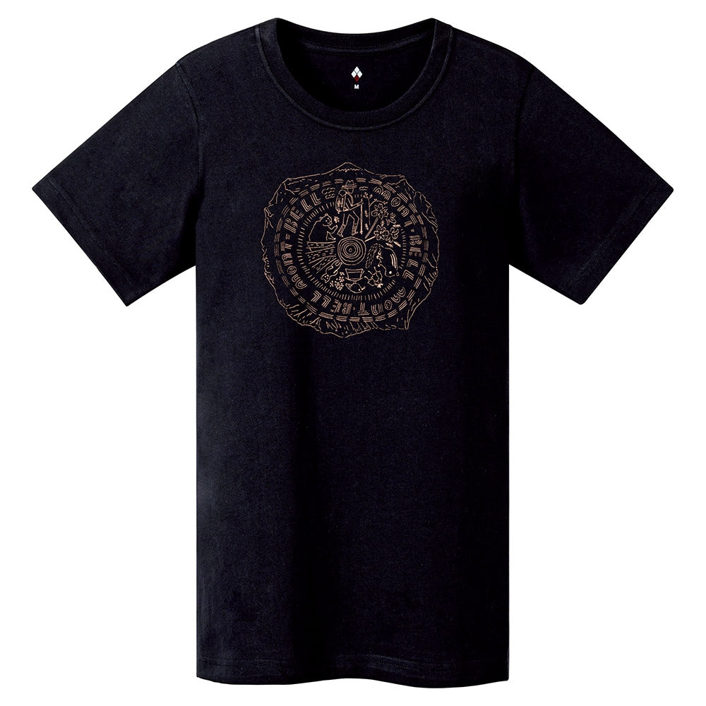 Montbell T-Shirt Women's Pear Skin Cotton T NENRIN - Black UV Cut