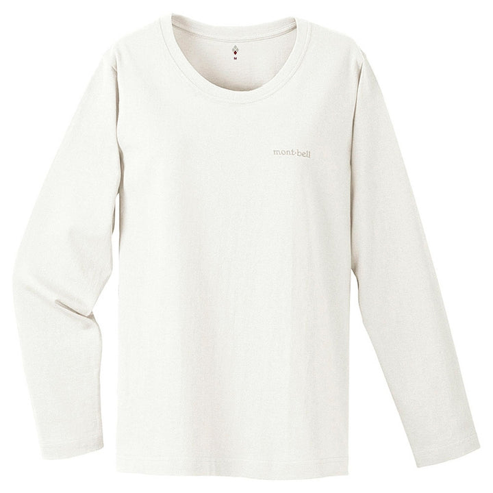 Montbell T-Shirt Women's Pear Skin Cotton Long Sleeve T - Everyday Hiking Trekking Firstlayer