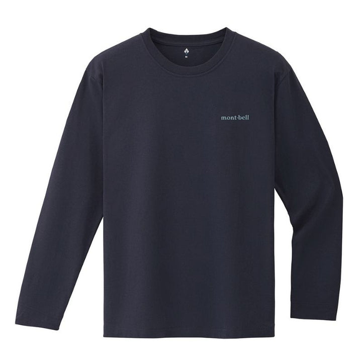 Montbell T-Shirt Unisex Pear Skin Cotton T Long Sleeve Road To The Mountain - Navy UV Cut