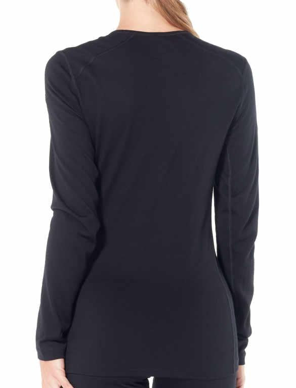 icebreaker Merino Base Layer Women's 200 Oasis Long Sleeve Crewe - Black Topaz