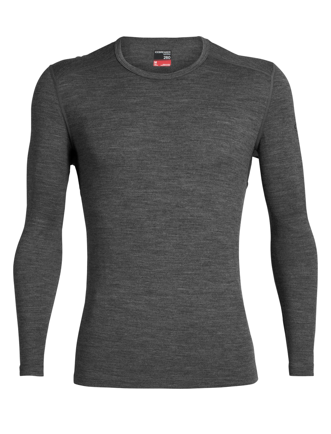 icebreaker Merino Base Layer Men's 260 Tech Top Long Sleeve Crewe - Gritstone Heather XS S