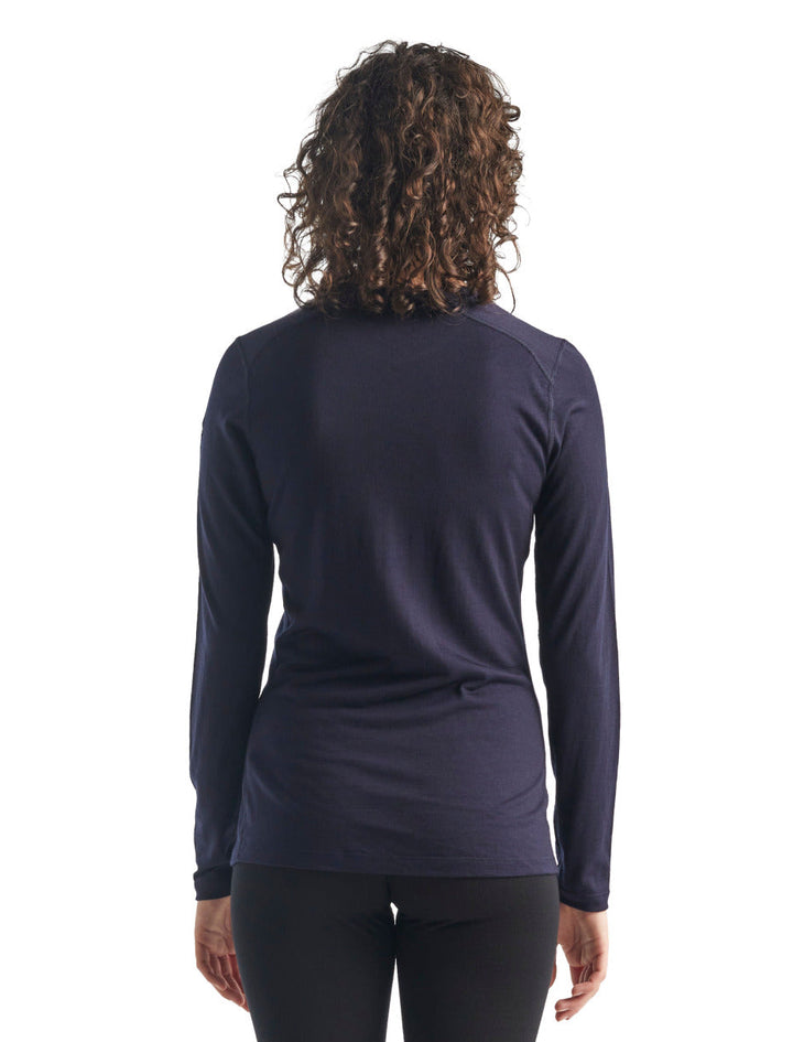 icebreaker Merino Base Layer Women's 200 Oasis Long Sleeve Crewe - Black Topaz