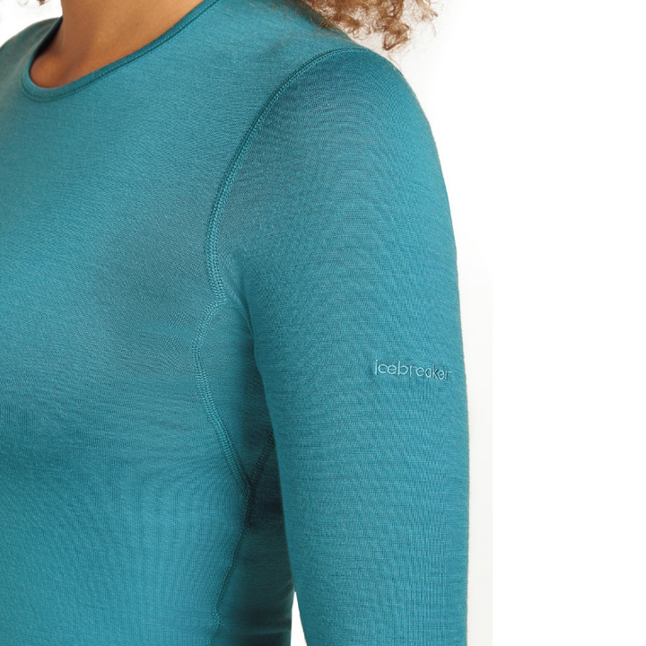 icebreaker Merino Base Layer Women's 200 Oasis Long Sleeve Crewe - Black Topaz