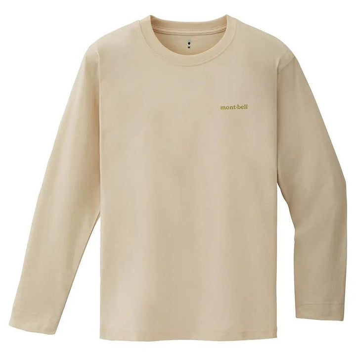 Montbell T-Shirt Unisex Pear Skin Cotton T Long Sleeve Road To The Mountain - Ivory