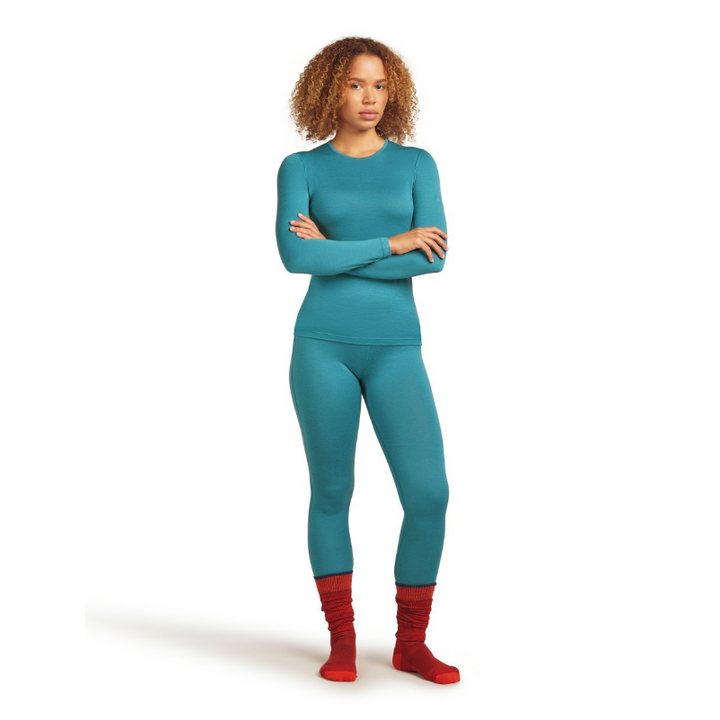 icebreaker Merino Base Layer Women's 200 Oasis Long Sleeve Crewe - Black Topaz