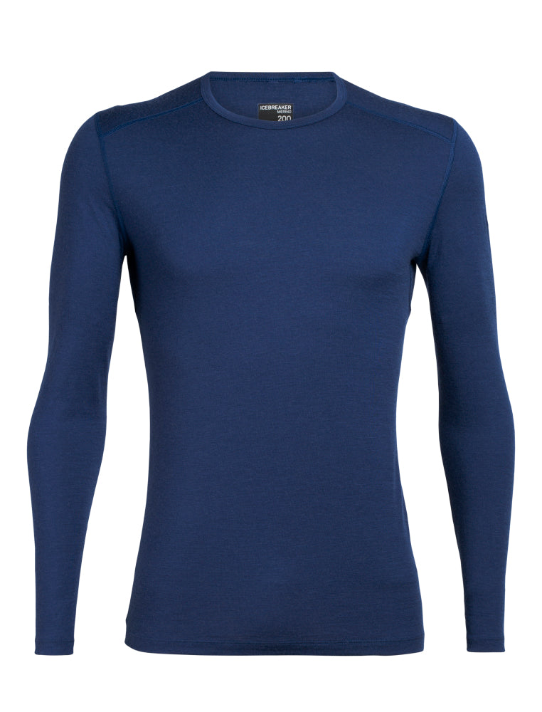 Icebreaker Base Layer Men's Merino Wool 200 Oasis Long Sleeve Crewe - Everyday Outdoor Camping Trekking Hiking