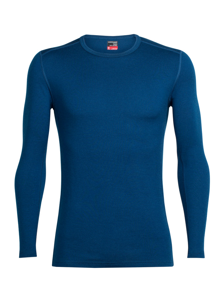 Icebreaker Base Layer Men's (IB 104033) Merino Wool 260 Tech Top Long Sleeve Crewe - Winter Outdoor Camping Trekking Hiking