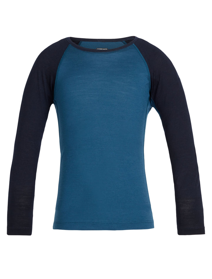 Icebreaker Base Layer Kids' Unisex Merino Wool 200 Oasis Long Sleeve Crewe - Winter Outdoor Camping Trekking Hiking
