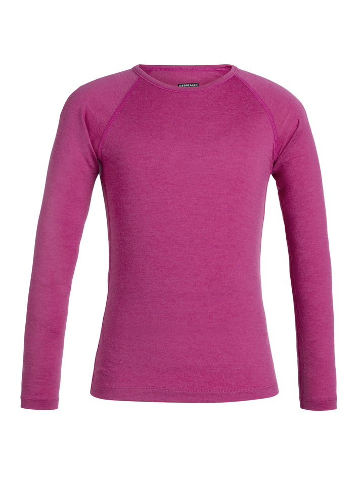 Icebreaker Base Layer Kid's Merino Wool 200 Oasis Long Sleeve Crewe Winter Outdoor Camping Trekking Hiking