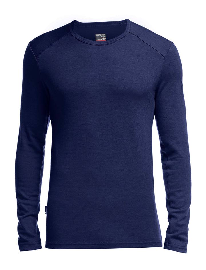 Icebreaker Base Layer Men's (IB 103306) Merino Wool 260 Tech Top Long Sleeve Crewe - Winter Outdoor Camping Trekking Hiking