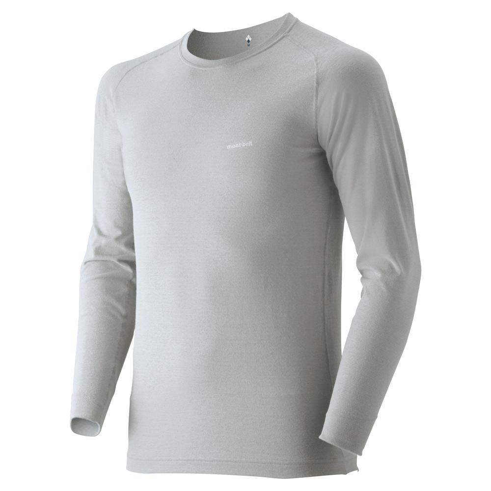 Montbell Base Layer Men's ZEO-LINE Middle Weight Crew Round Neck Long Sleeve Black Light Silver 1107525