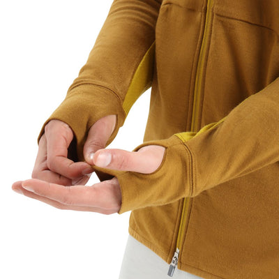 icebreaker Merino Jacket Men's 260 Quantum Zoneknit™ Merino Long Sleeve Zip Hoodie -  Clove Silver Gold