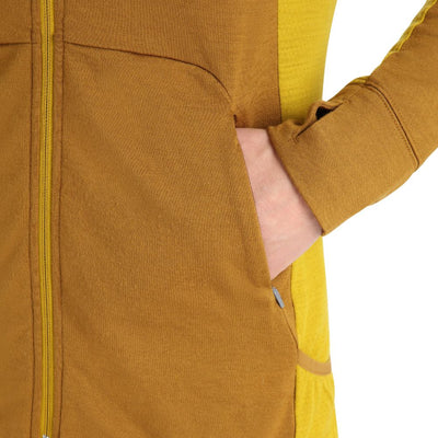 icebreaker Merino Jacket Men's 260 Quantum Zoneknit™ Merino Long Sleeve Zip Hoodie -  Clove Silver Gold