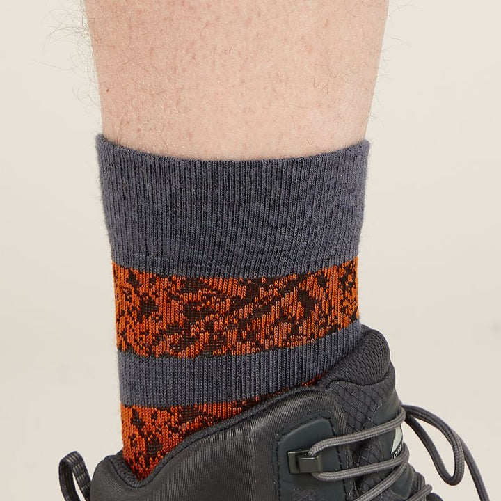 icebreaker Merino Men's Hike+ Light Crew Socks Natural Summit - Graphite/Blaze/Black