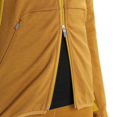 icebreaker Merino Jacket Women's 260 Quantum Zoneknit™ Merino Long Sleeve Zip Hoodie - Clove Silver Gold PURPLE GAZE