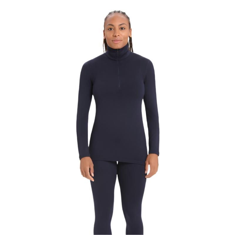 icebreaker Base Layer Women's Merino 260 Tech Top Long Sleeve Half Zip - Black