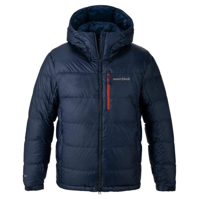 Montbell Down Jacket Men's Alpine Down Parka With Hood - 800 Fill in Navy