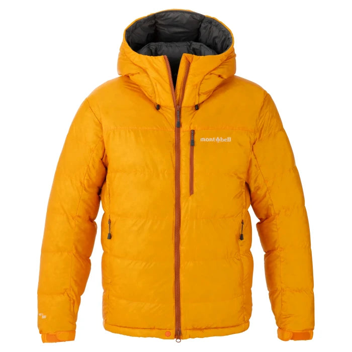 Montbell Down Jacket Men's Alpine Down Parka With Hood - 800 Fill in Orange