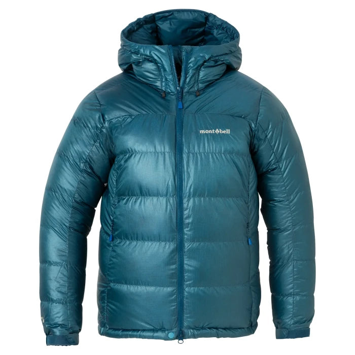 Montbell Down Jacket Women's Alpine Down Parka With Hood - 800 Fill in Blue Green