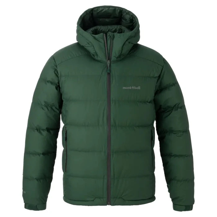 Montbell Down Jacket Men's Permafrost Light Down Parka With Hood - DRY-TEC in Dark Green