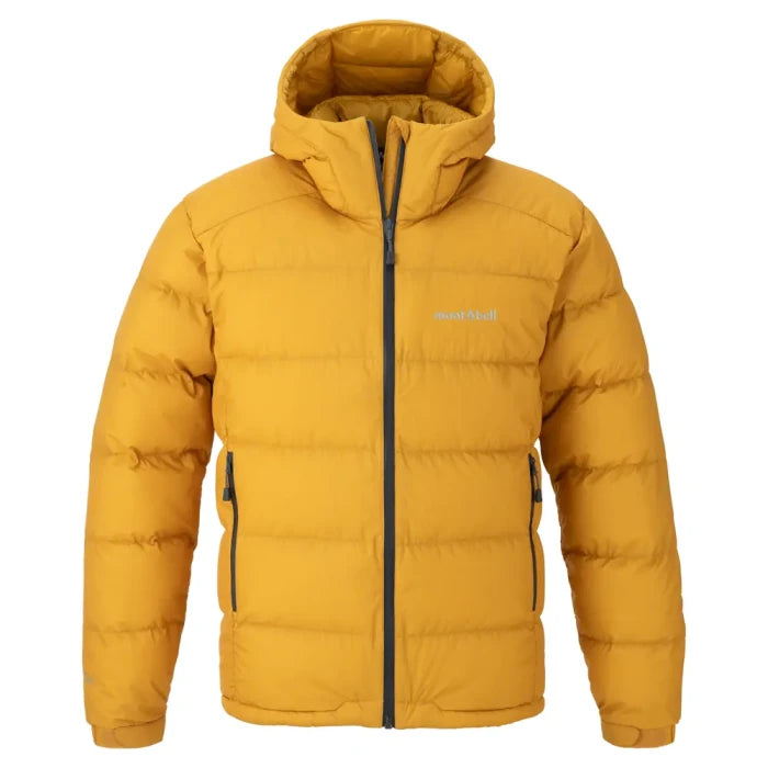 Montbell Down Jacket Men's Permafrost Light Down Parka With Hood - DRY-TEC in Yellow