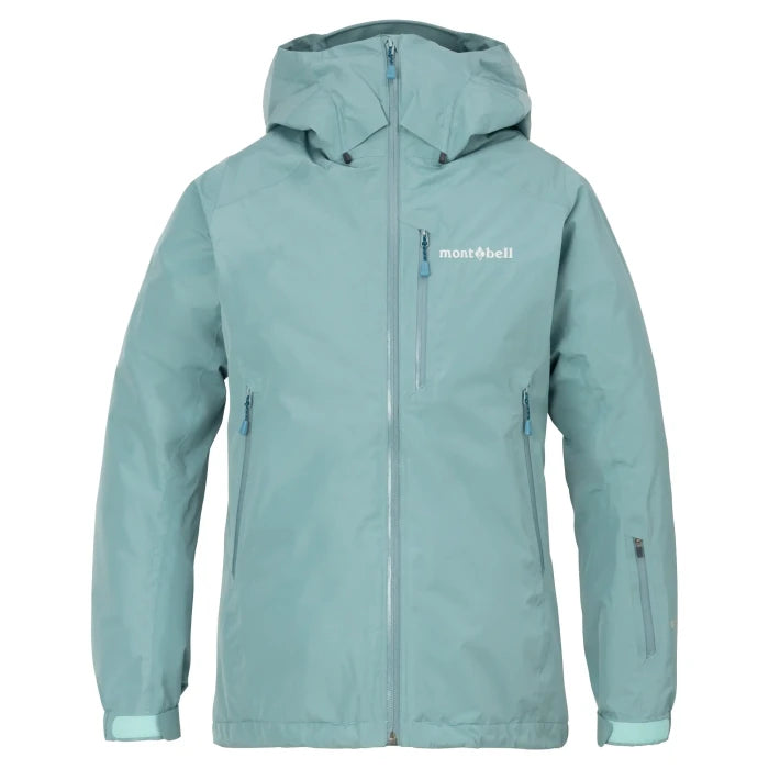 Montbell Alpine Clothing Women's Powder Glide Parka in Blue Green