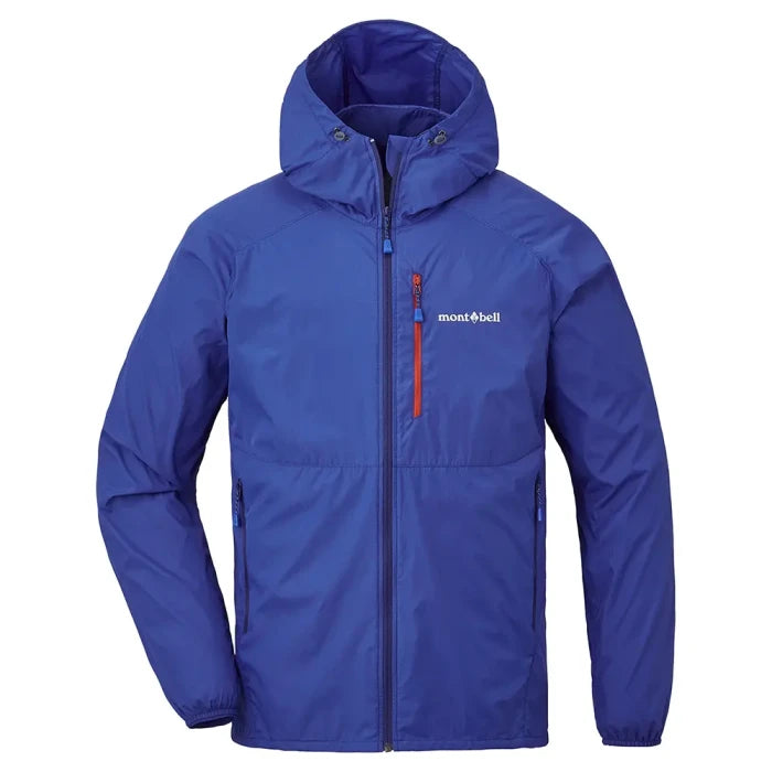 Montbell Wind Blast Hooded Jacket Men's in blue