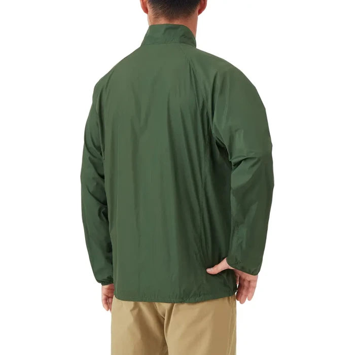 Montbell Wind Blast Jacket Men's in dark green, back view