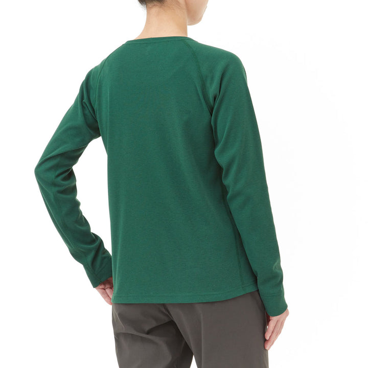 Montbell T-Shirt Women's Wickron FIT Long Sleeve T Slate Green - Everyday Hiking Trekking Firstlayer