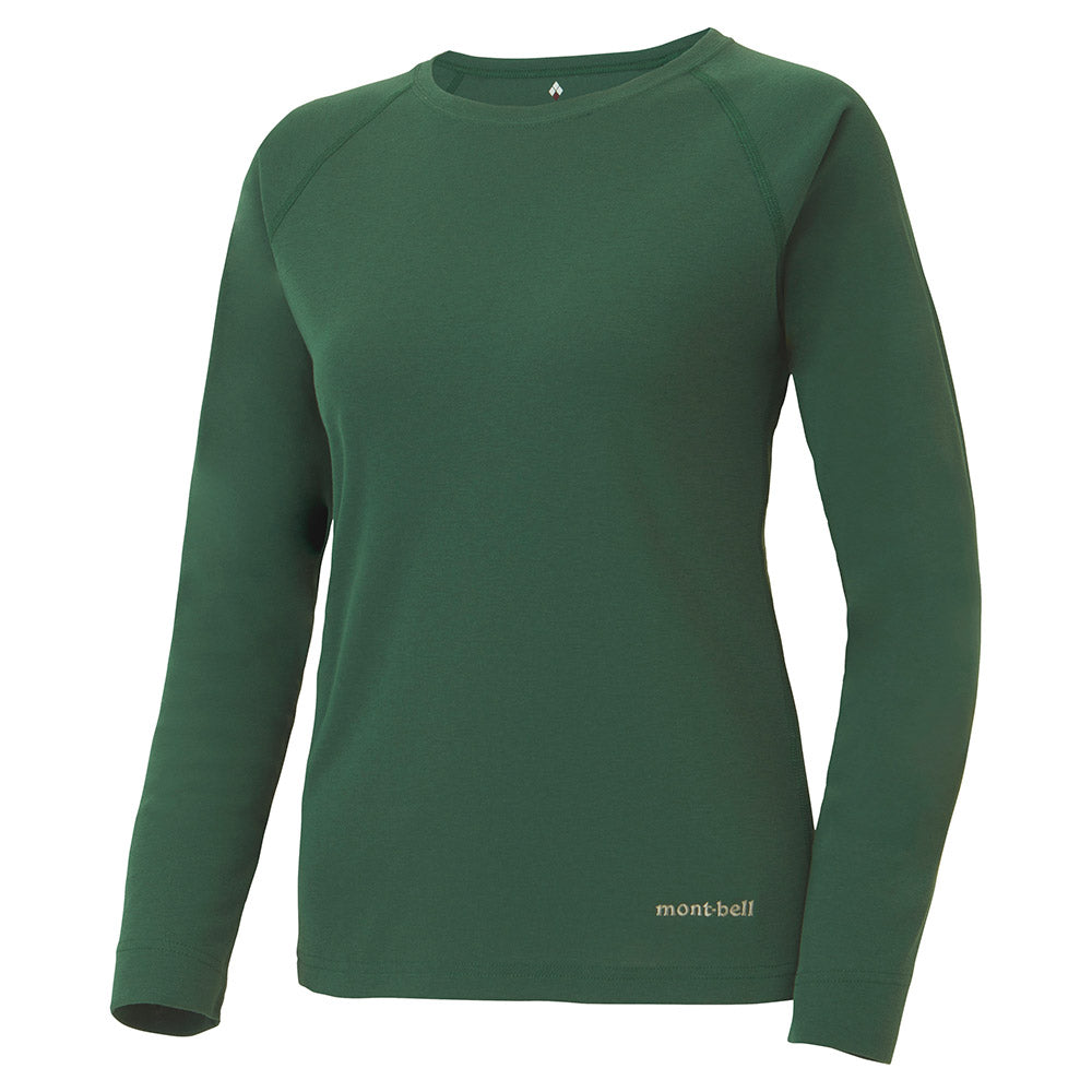 Montbell T-Shirt Women's Wickron FIT Long Sleeve T Slate Green - Everyday Hiking Trekking Firstlayer