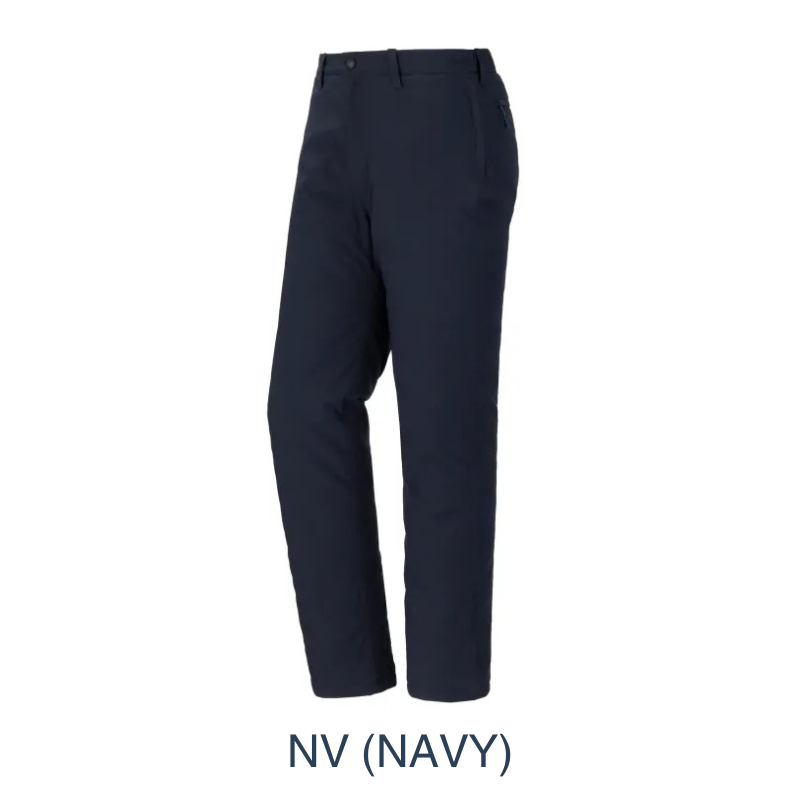Montbell Men's O.D. Insulated Pants with Belt Loops in navy, showcasing a regular fit and durable ripstop exterior.