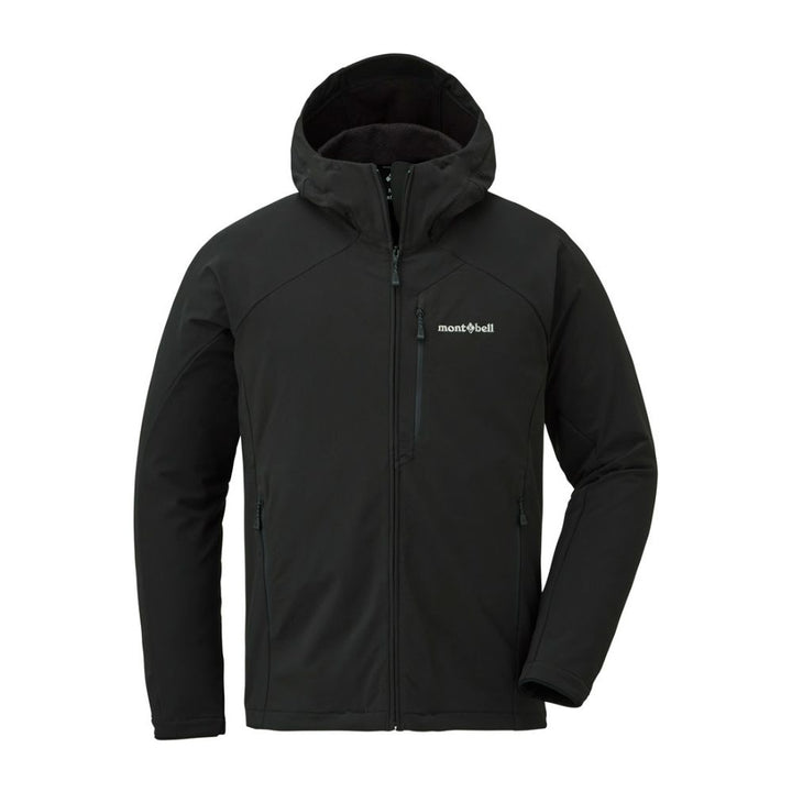 Montbell Jacket Men's CLIMAPRO 200 Hooded Black - Wind resistance Water repellent