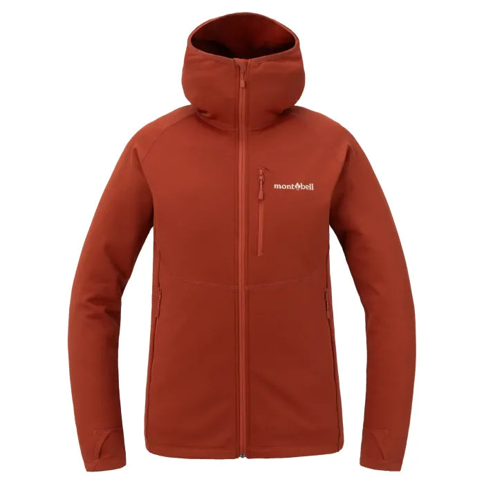 Montbell Women's Trail Action Hooded jacket in red