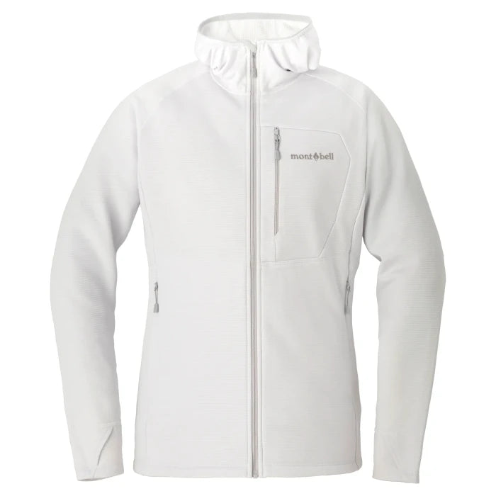Montbell Thermal Women's CLIMAGRID Hooded Jacket in Light Gray