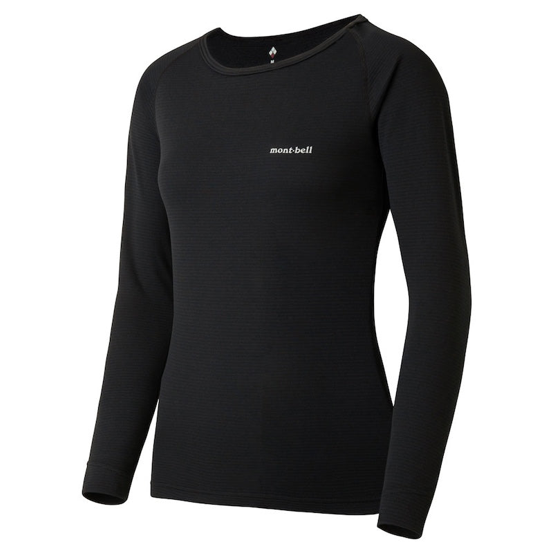 Montbell Base Layer Women's ZEO-LINE Middle Weight Round Neck Long Sleeve Crewe Black Lavender 1107705