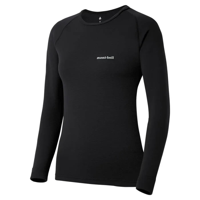 Montbell Women's ZEO-LINE Expedition Weight Round Neck Shirt in Black