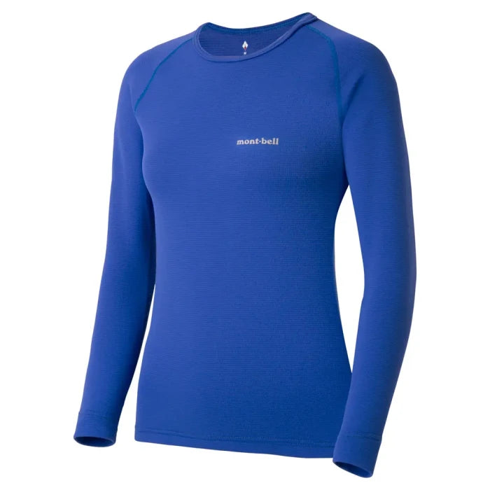 Montbell Women's ZEO-LINE Expedition Weight Round Neck Shirt in Blue