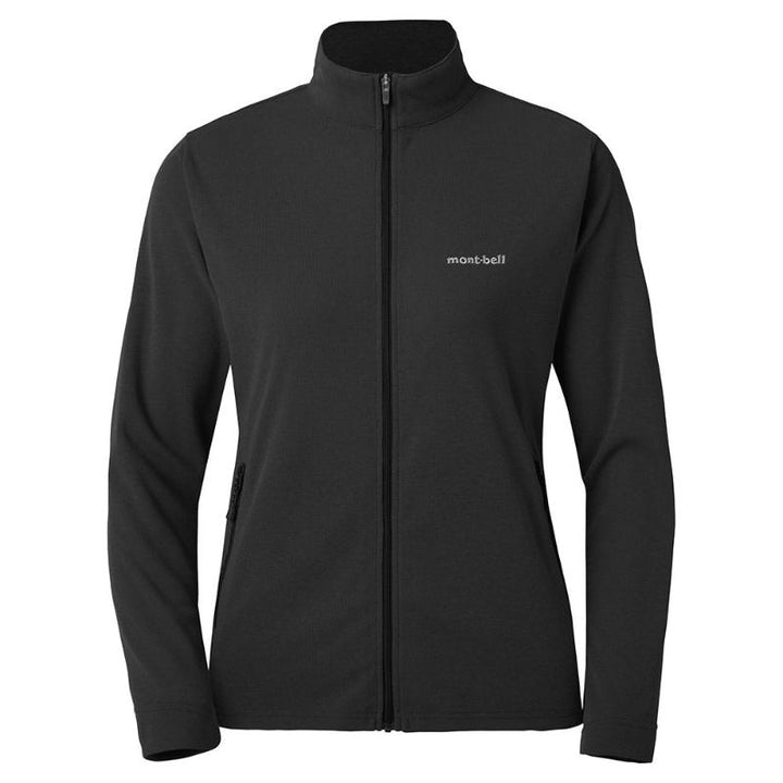 Montbell Women's Wickron Long Sleeve Full Zip Shirt - Firstlayer Black Dark Gray