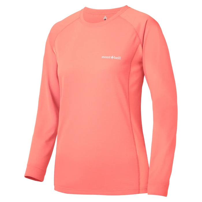 Montbell Women's Cool Long Sleeve T in Coral Pink