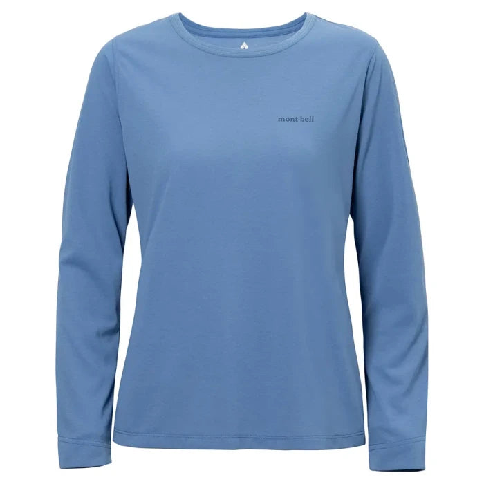 Montbell T-Shirt Women's Wickron Slim Long Sleeve T in Blue