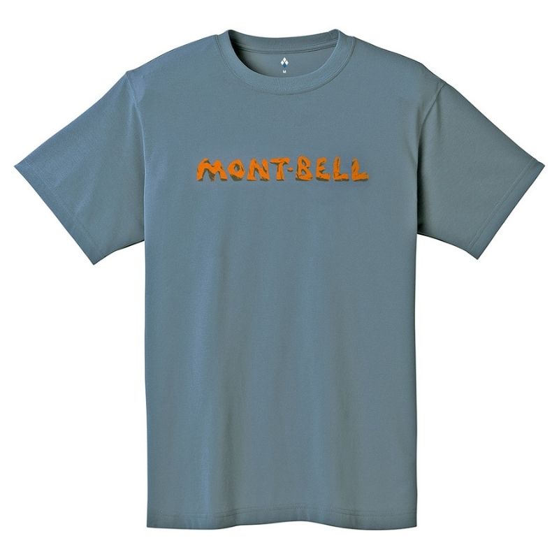 Montbell T-Shirt Unisex Wickron T Rock Logo - Blue
