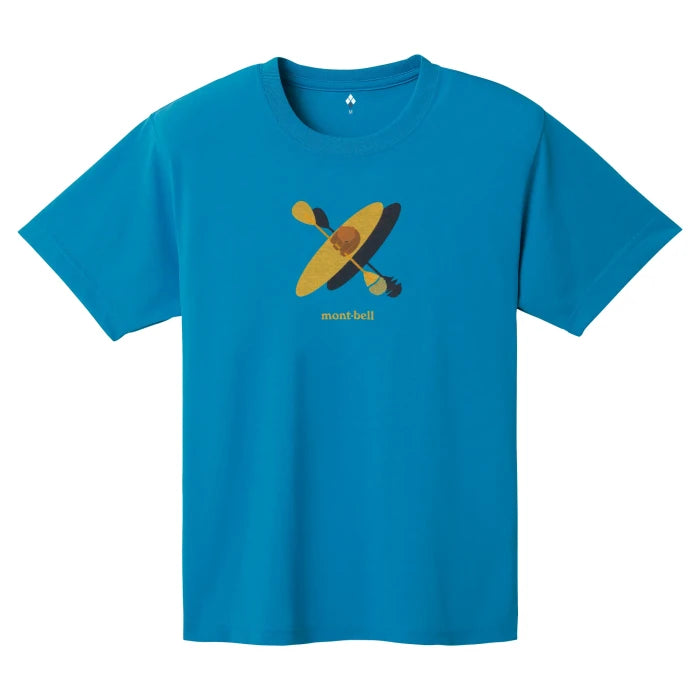 Montbell T-Shirt Unisex Wickron T Kayaking Bear in Turquoise
