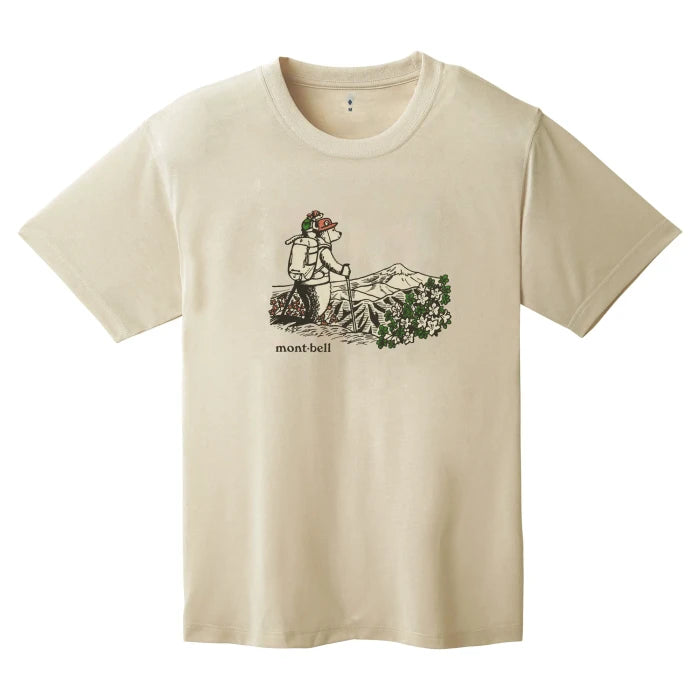 Montbell T-Shirt Unisex Wickron T Hiking Bear in Ivory