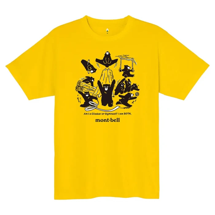 Montbell T-Shirt Unisex Wickron T Forest Gymnastics - Everyday Hiking Trekking Firstlayer in Yellow