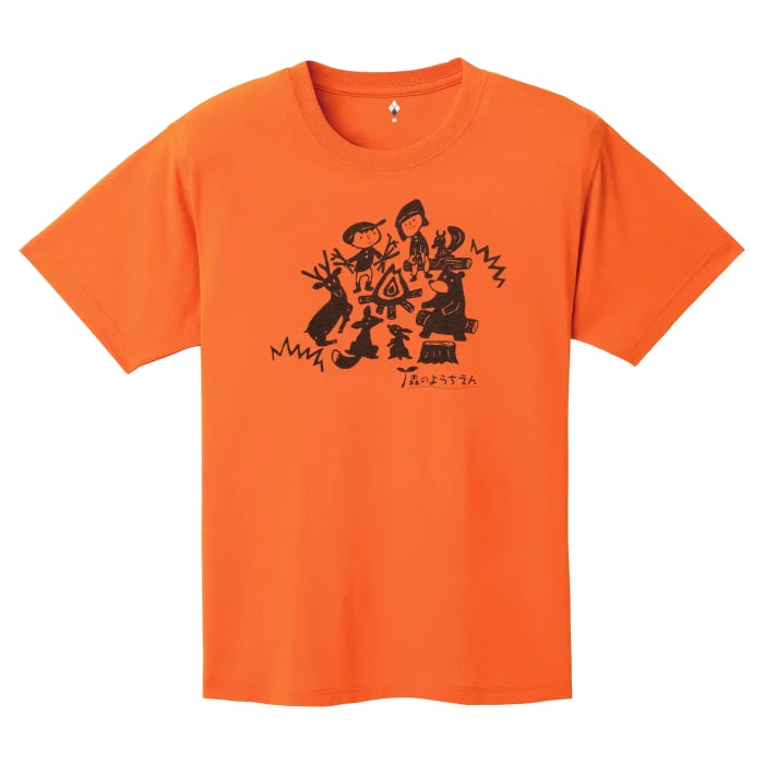 Montbell T-Shirt Unisex Wickron T Forest Kindergarten #2 in Orange