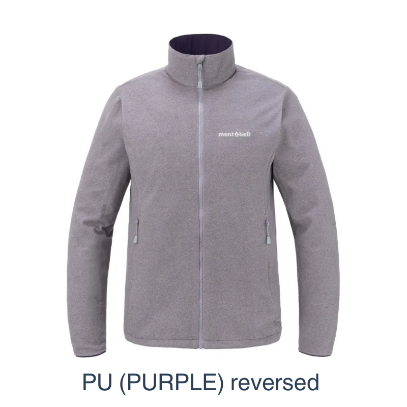 Montbell Women's Reversible Fleece Jacket in PU reverse, showcasing its comfortable fit and reversible dual-style design.
