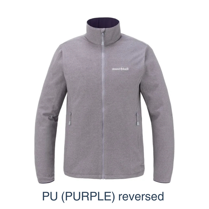 Montbell Women's Reversible Fleece Jacket in PU reverse, showcasing its comfortable fit and reversible dual-style design.