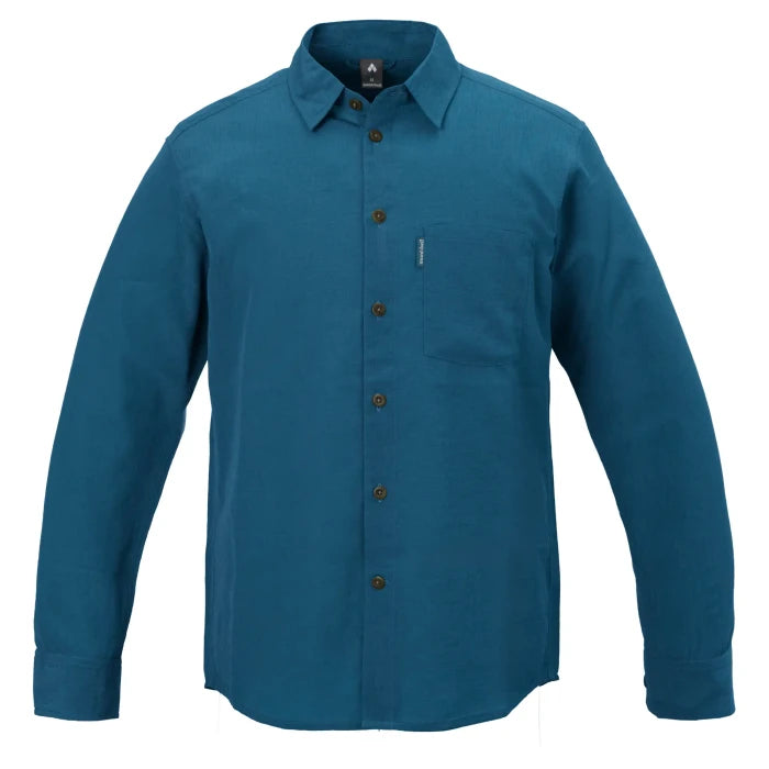 Montbell Men's Wickron Breeze Long Sleeve Shirt in Blue Green