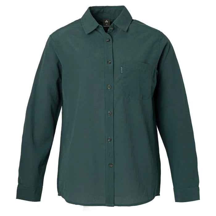 Montbell Women's Wickron Breeze Long Sleeve Shirt in Blue Green